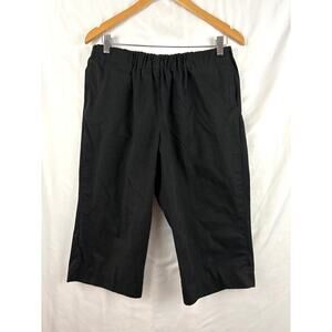 Vintage Black Elastic Waist Pull On Capri Pants Sz 14 Women's